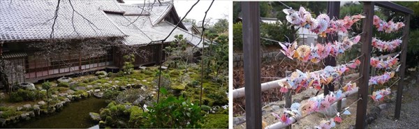 (左) 當麻寺・西南院庭園 (右) 當麻寺にて